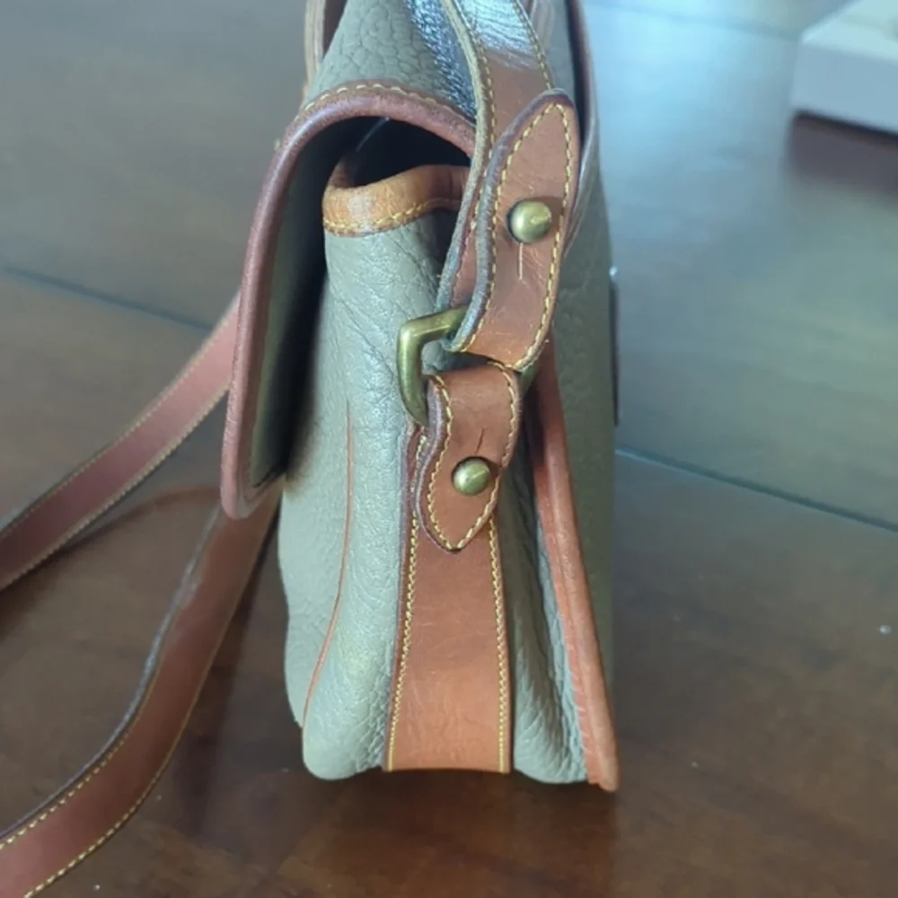 Dooney & Bourke Tan and Brown Crossbody Bag with Flap Closure - Picture 8 of 11